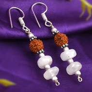 Rudraksha Moonstone  Earrings