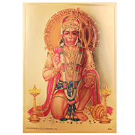 Hanuman Mudra Photo in Golden Sheet - Large