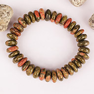 Unakite Bracelet - Elliptical beads