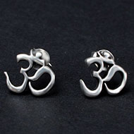 Om Earrings in pure silver - 1.46 gms