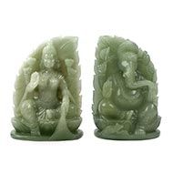 Ganesh Laxmi Pair in Green Aventurine