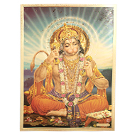 Lord Shri Hanuman Photo in Golden Sheet - Large