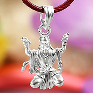 Hanuman locket in pure silver - Design IX