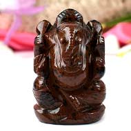 Mahogany obsidian Ganesha - 99 gms
