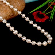 Pearl Mala with silver balls