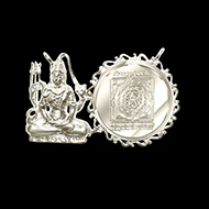 Mahamrityunjaya Shiva Yantra Locket - Silver -  Design II
