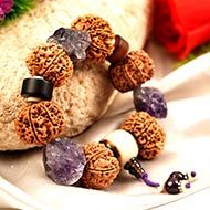 9 Mukhi and Amethyst gemstone bracelet