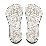 Auspicious Paduka in Pure Silver