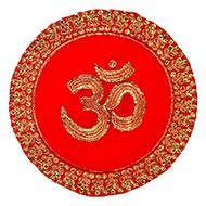 OM Design Round Puja Altar Cloth