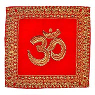 OM Design Square Puja Altar Cloth
