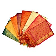 Flower Design Silk Puja Shawl