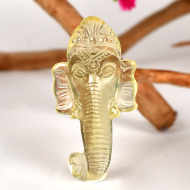 Ganesha Face in Lemon Topaz - 116.85 carat - Right Trunk