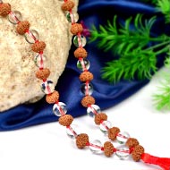 9 mukhi Rudraksha and Sphatik beads mala