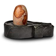 Narmada Shivling with Black Marble Yoni Base - XI