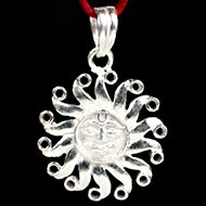 Surya Face Locket in pure silver - I