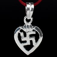 Swastik Locket in pure silver - IV