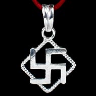 Swastik Locket in pure silver - VII