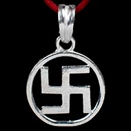 Swastik Locket in pure silver - VIII