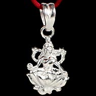 Mahalakshmi Locket in Oxidized Silver - VIII