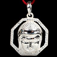 Buddha Locket in pure silver with stonework