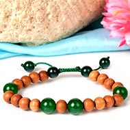White Sandalwood and Green Onyx Bracelet