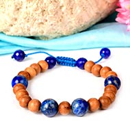 White Sandalwood and Lapis Lazuli Bracelet