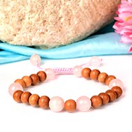 White Sandalwood and Rose Quartz Bracelet