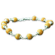 Turmeric Bead Bracelet in sliver wire