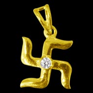 Swastik Locket - in Pure Gold