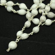 White Vaijayanti mala in Silver caps