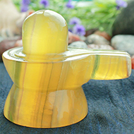 Yellow Fluorite Shivaling - 125 gms
