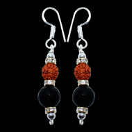 Rudraksha and Black Onyx Earrings - III