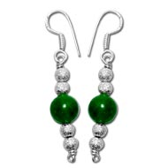 Green Jade Round Earrings - 10mm