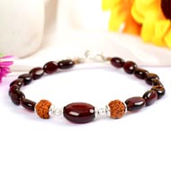 Rudraksha and Gomed Bracelet - 60 carats