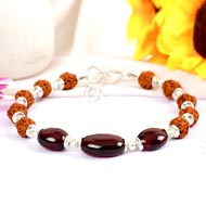 Rudraksha and Gomed Bracelet - 25 carats