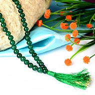 Green Jade round mala - 6 mm