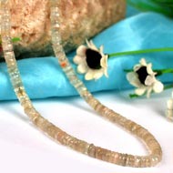 Moonstone Faceted Button Shaped Beads Necklace