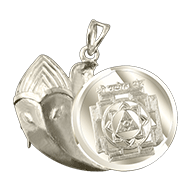 Lord Ganesh Yantra Locket - Silver - Design II