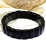 Black Jade rectangle Faceted Beads Bracelet
