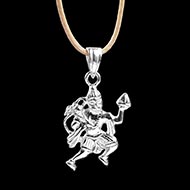 Hanuman locket in pure silver - Design V