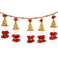 Golden Toran with Red Roses and Bells