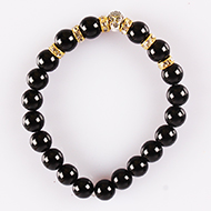 Black Agate Buddha Bracelet - I
