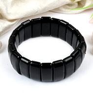 Black Jade Bracelet - Rectangle Beads