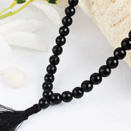 Black Jade Faceted mala - 8mm
