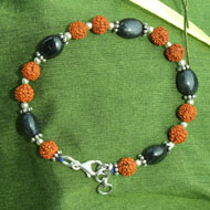 Blue Sapphire with Rudraksha Beads Bracelet