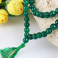 Dark Green Agate Faceted mala - 8mm