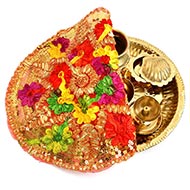 Designer Puja Thali cloth Covers - Small - I