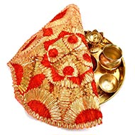 Designer Puja Thali cloth Covers - V