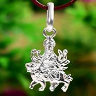 Durga Locket in pure silver - Design IV