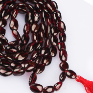 Garnet oval beads mala